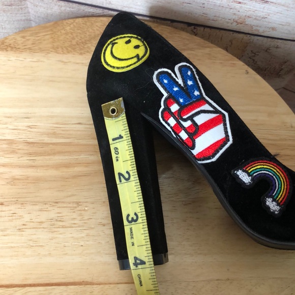 Show Republic LA Fun Faux Suede Patchwork Chunky Heel - Picture 8 of 8